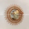 Gương mây tre đan hình mặt trời treo tường trang trí nghệ thuật